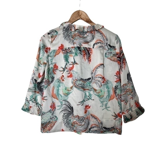Jcrew Collection Rooster Shirt Top XS - Picture 3 of 7